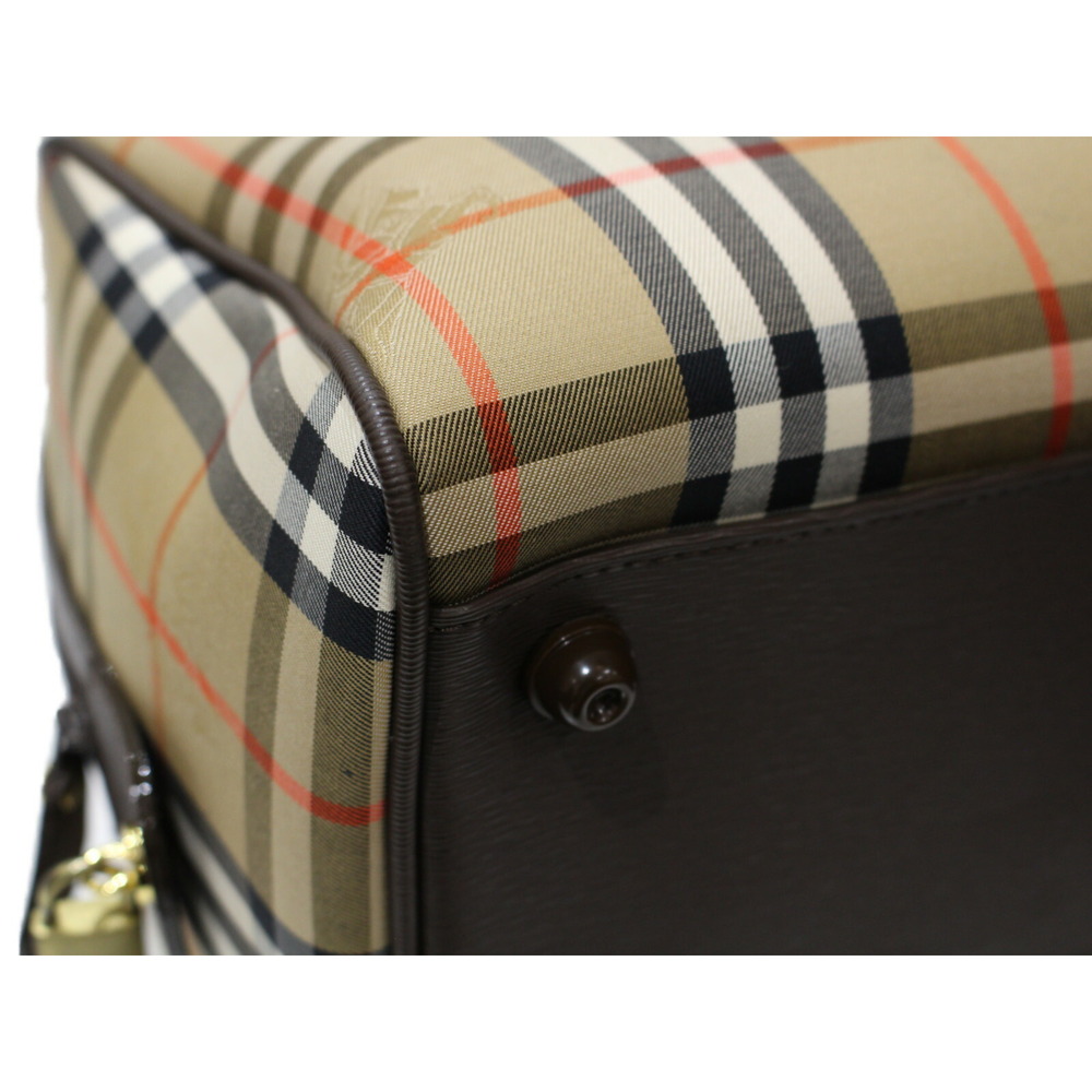 BURBERRY Nova Check Boston Bag Beige Tan lock - Picture 6 of 7